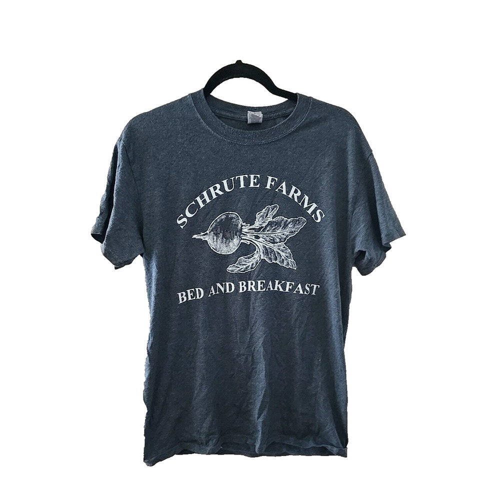 Schrute Farms Bed & Breakfast Blue The Office Short Sleeve Top Men's Size Medium